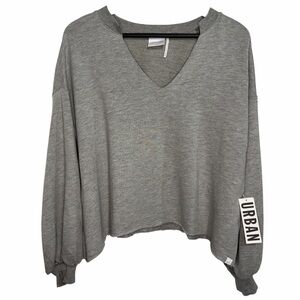 Out From Under Balloon Sleeve Sweatshirt size Medium Grey Oversized Top